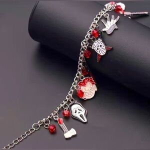 Halloween Gothic Punk Style Skull Charm Bracelet Unisex Dagger Chain Gift